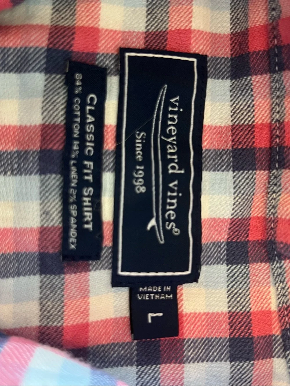 Vineyard Vines Pink and Blue Plaid Button-Down Shirt